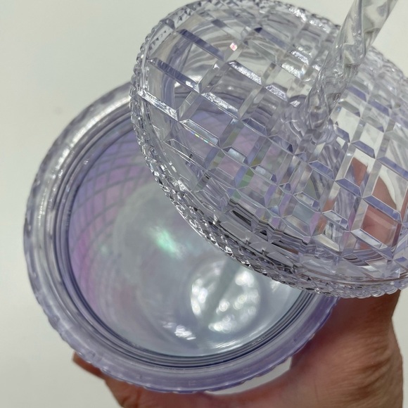 Starbucks Tumbler iridescent holiday silver gray 24 ounce cold cup NWT - Picture 3 of 3